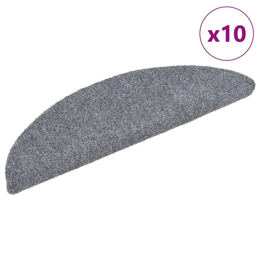 Covorașe pentru scări autoadezive, 10 buc., 56x17x3 cm, gri deschis, semirotunde - WALTI WALTI