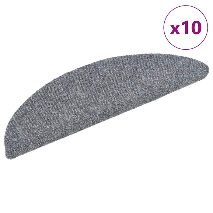 Covorașe pentru scări autoadezive, 10 buc., 56x17x3 cm, gri deschis, semirotunde WALTI