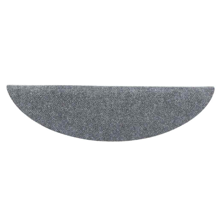 Covorașe pentru scări autoadezive, 10 buc., 56x17x3 cm, gri deschis, semirotunde WALTI