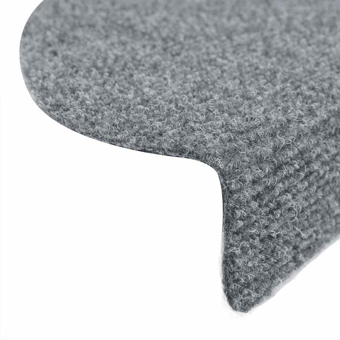 Covorașe pentru scări autoadezive, 10 buc., 56x17x3 cm, gri deschis, semirotunde WALTI
