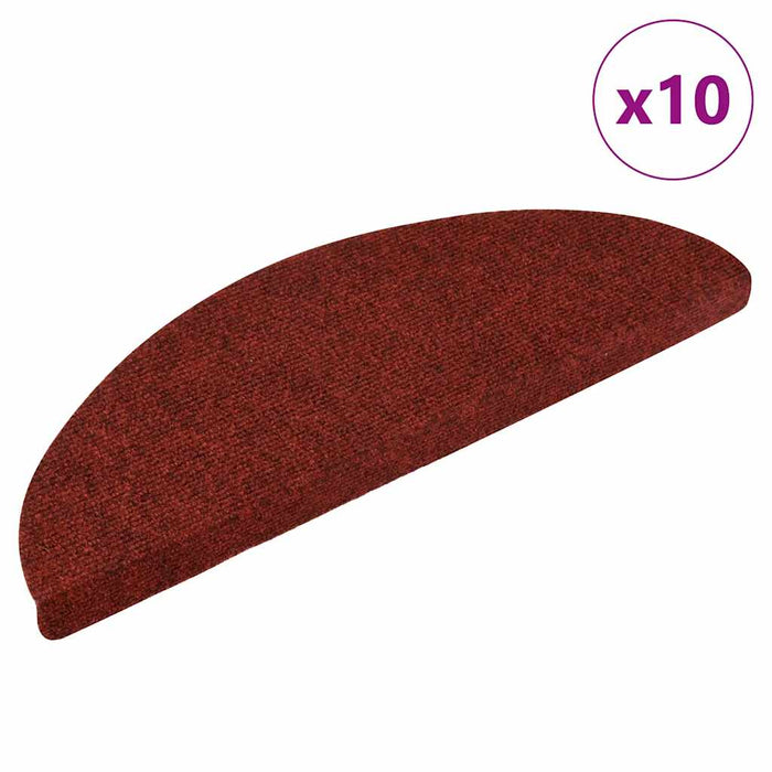 Covorașe pentru scări autoadezive, 10 buc., 56x17x3 cm, roșu bordeaux, semirotunde - WALTI WALTI