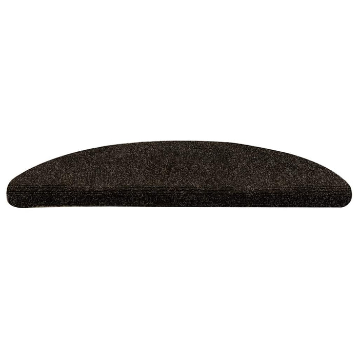 Covorașe pentru scări autoadezive, 5 buc., 56x17x3 cm, maro închis, semirotunde - WALTI WALTI