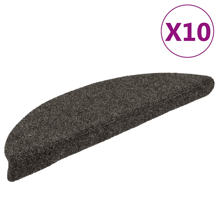 Covorașe pentru scări autoadezive, 10 buc., 56x17x3 cm, antracit, semirotunde WALTI