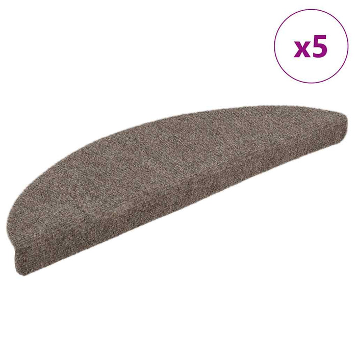 Covorașe autoadezive pentru scări, 5 buc., 56x17x3 cm, bej, semirotunde WALTI