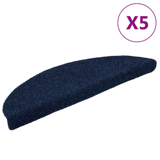 Covorașe autoadezive pentru scări, 5 buc., 56x17x3 cm, semirotunde, bleumarin - WALTI WALTI