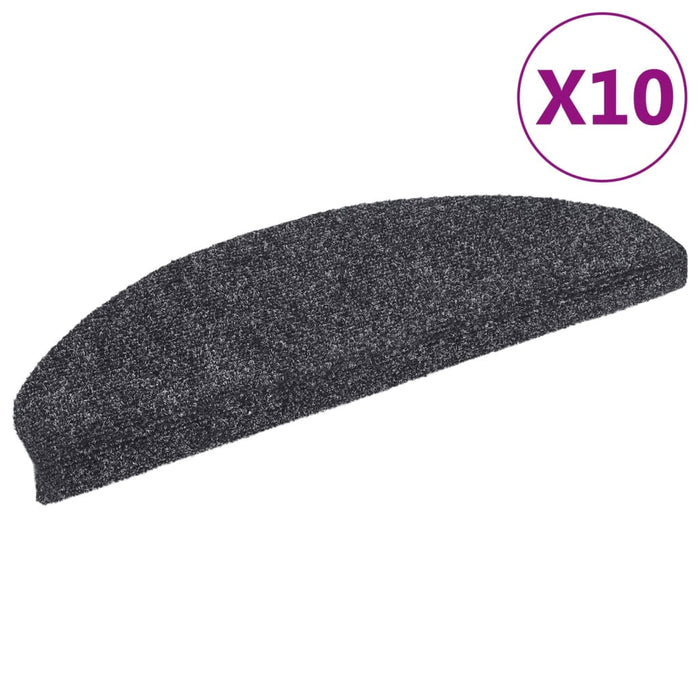 Covorașe autoadezive pentru scări, 10 buc., 65x21x4 cm, gri închis, semirotunde, mari WALTI