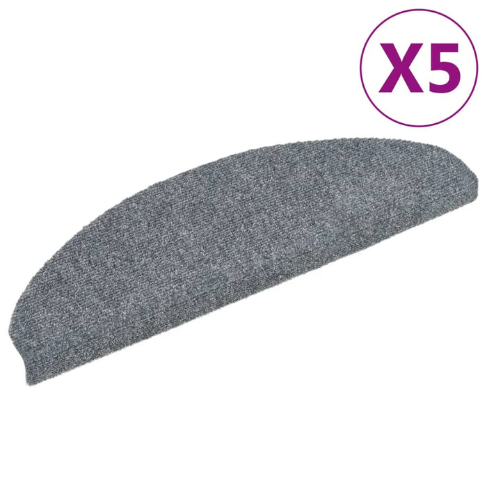 Covorașe pentru scări autoadezive, 5 buc., 65x21x4 cm, gri deschis, semirotunde, mari WALTI