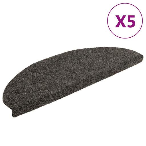 Covorașe pentru scări autoadezive, 5 buc., 65x21x4 cm, antracit, semirotunde, mari - WALTI WALTI