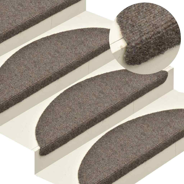 Covorașe autoadezive pentru scări, 5 buc., 65x21x4 cm, bej, semirotunde, mari WALTI