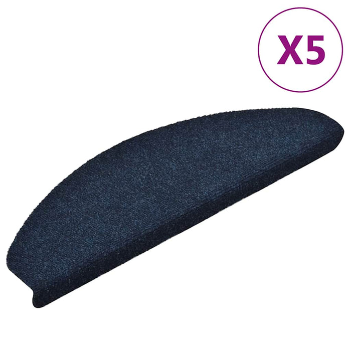 Covorașe autoadezive pentru scări, 5 buc., 65x21x4 cm, bleumarin, semirotunde, mari - WALTI WALTI