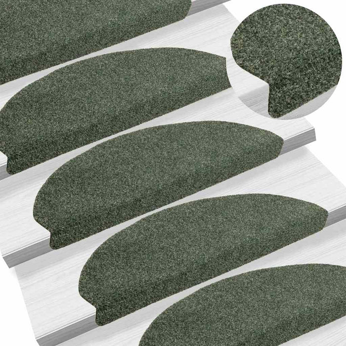 Covorașe autoadezive pentru scări, 5 buc., 65x21x4 cm, verde, semirotunde, mari WALTI