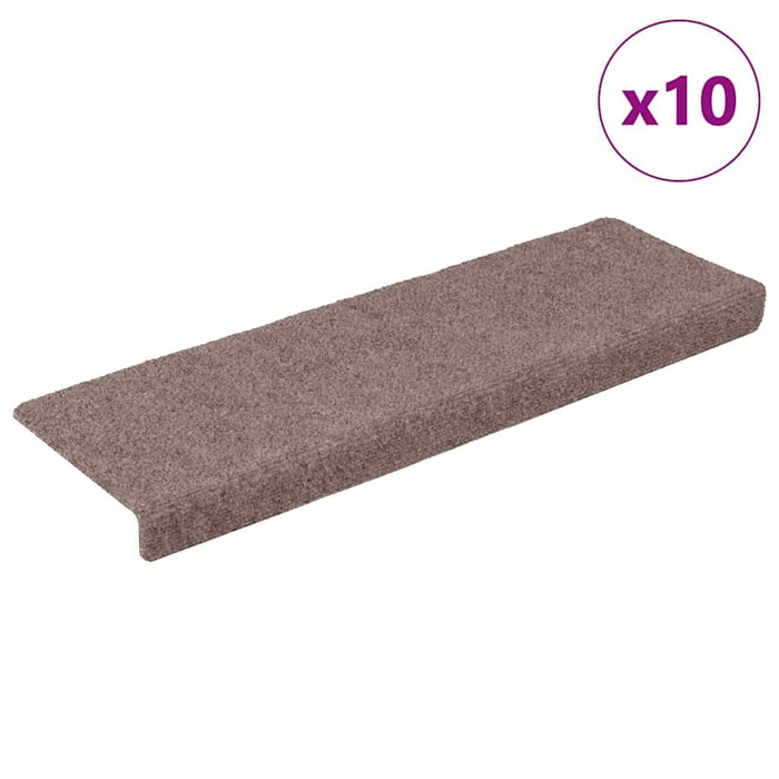 Covorașe autoadezive pentru scări, 10 buc., 65x21x4 cm, margini dreptunghiulare, maro deschis WALTI