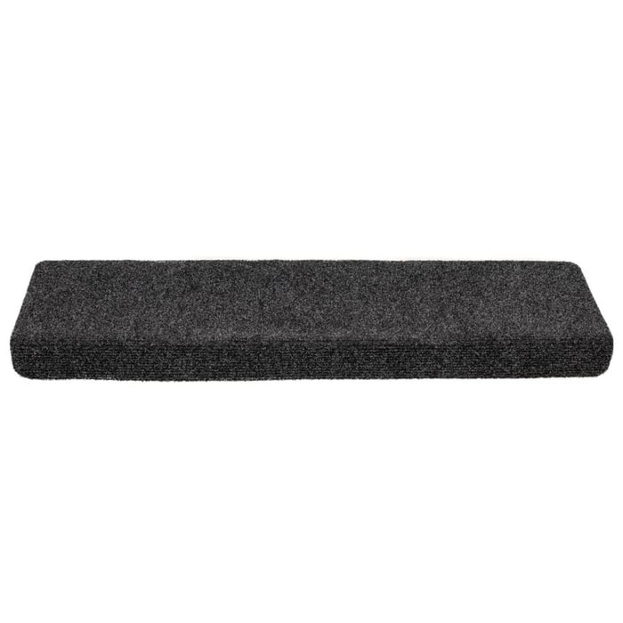 Covorașe scări autoadezive, 10 buc., 65x21x4 cm, gri închis, cu margine dreptunghiulară WALTI