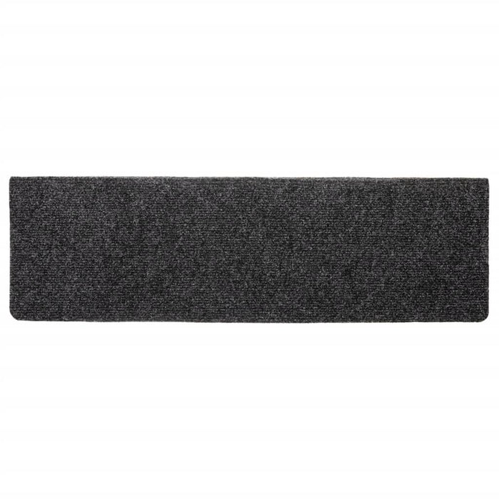 Covorașe scări autoadezive, 10 buc., 65x21x4 cm, gri închis, cu margine dreptunghiulară WALTI