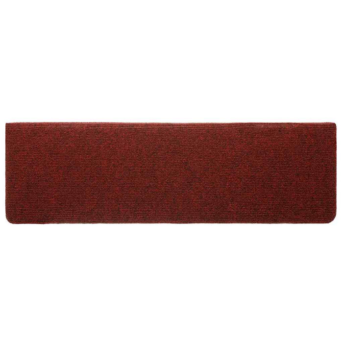 Covorașe pentru scări autoadezive, 5 buc., 65x21x4 cm, margini dreptunghiulare, roșu bordeaux WALTI