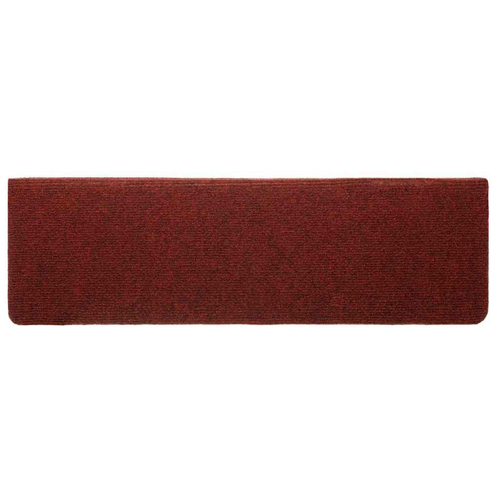 Covorașe pentru scări autoadezive, 10 buc., 65x21x4 cm, margini dreptunghiulare, roșu bordeaux - WALTI WALTI