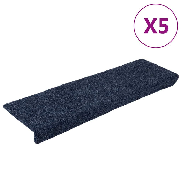 Covorașe autoadezive pentru scări, 5 buc., 65x21x4 cm, antracit, cu margine dreptunghiulară WALTI