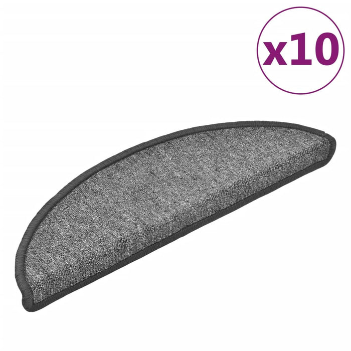 Covorașe pentru scări, 10 buc., 56x17x3 cm, gri închis, semirotunde - WALTI WALTI
