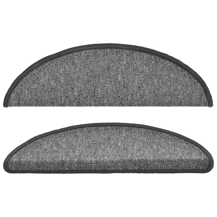 Covorașe pentru scări, 10 buc., 56x17x3 cm, gri închis, semirotunde - WALTI WALTI