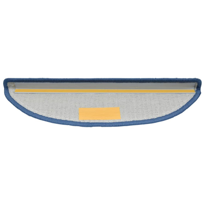 Covorașe pentru scări, 10 buc., 56x17x3 cm, semirotunde, albastre WALTI