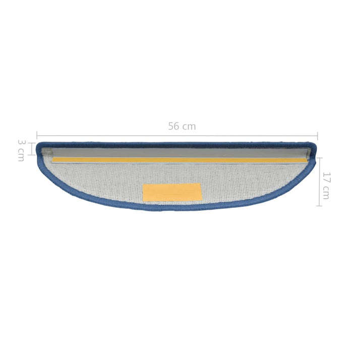 Covorașe pentru scări, 10 buc., 56x17x3 cm, semirotunde, albastre - WALTI WALTI