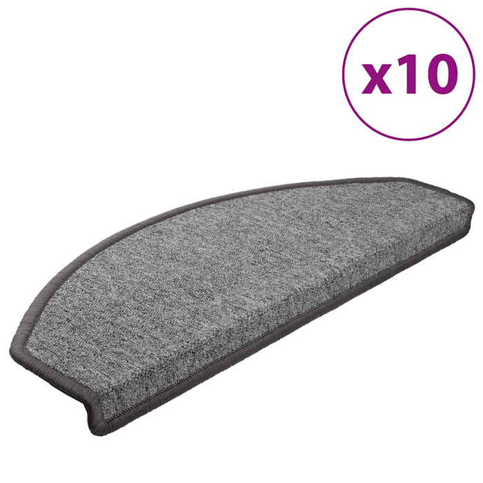 Covorașe pentru scări, 10 buc., 65x24x4 cm, gri închis, semirotunde, mari - WALTI WALTI