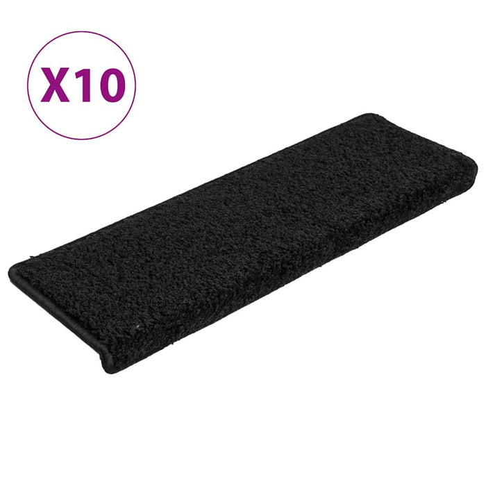 Covorașe pentru scări, 10 buc., 65x21x4 cm, antracit, cu margini dreptunghiulare WALTI