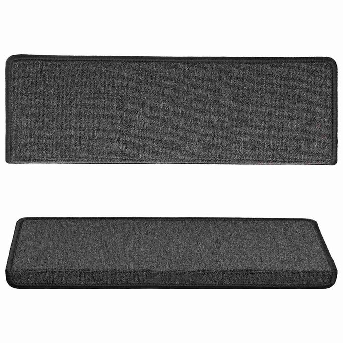 Covorașe pentru scări, 10 buc., 65x21x4 cm, antracit, cu margini dreptunghiulare WALTI