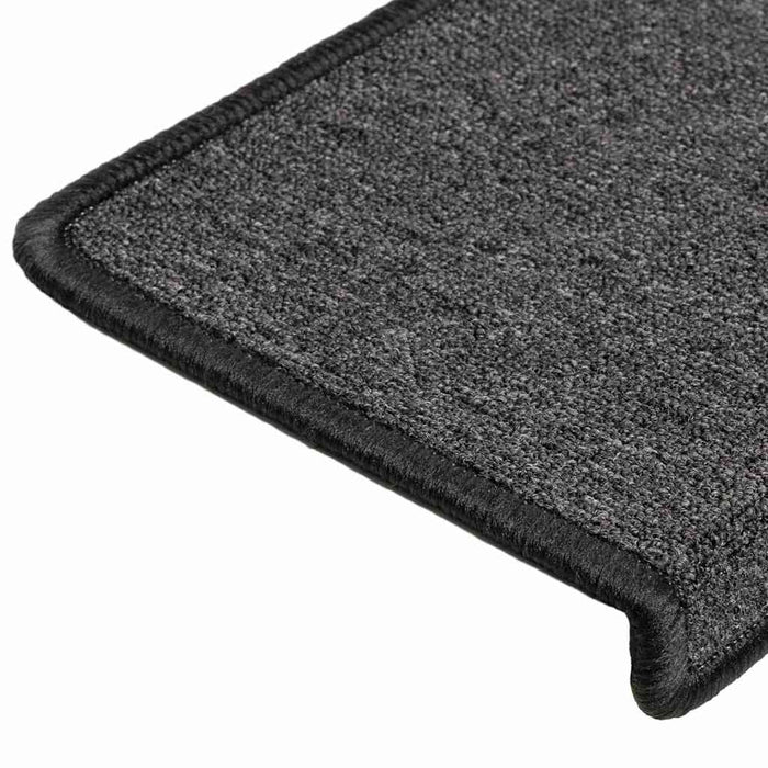 Covorașe pentru scări, 10 buc., 65x21x4 cm, antracit, cu margini dreptunghiulare WALTI