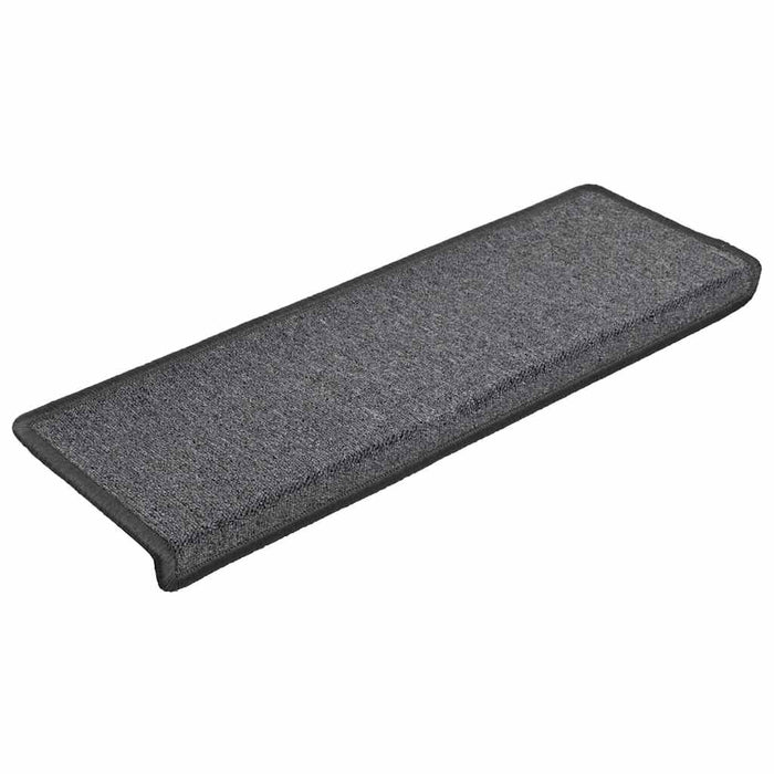 Covorașe pentru scări, 5 buc., 65x21x4 cm, gri închis, cu margini dreptunghiulare WALTI