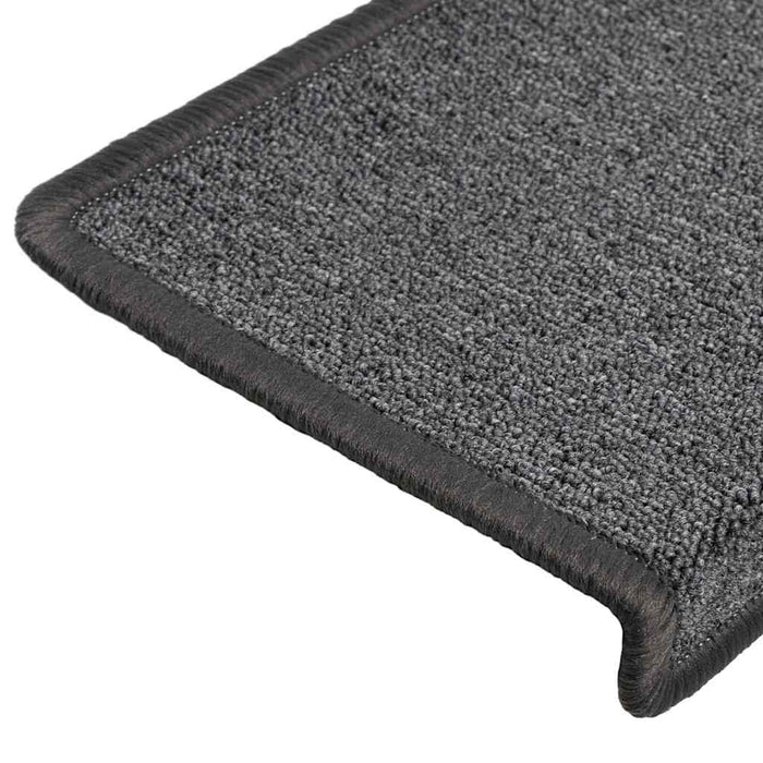 Covorașe pentru scări, 5 buc., 65x21x4 cm, gri închis, cu margini dreptunghiulare WALTI