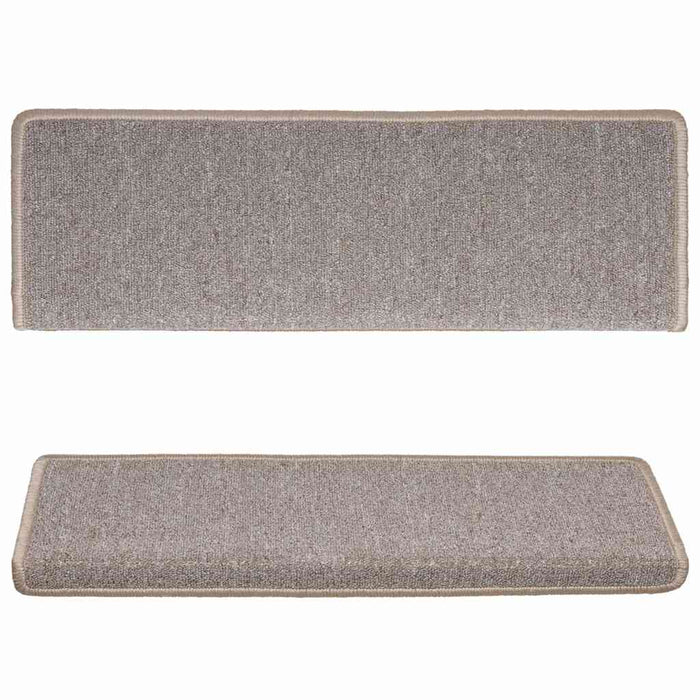 Covorașe pentru scări, 5 buc., 65x21x4 cm, maro deschis, cu margini dreptunghiulare WALTI