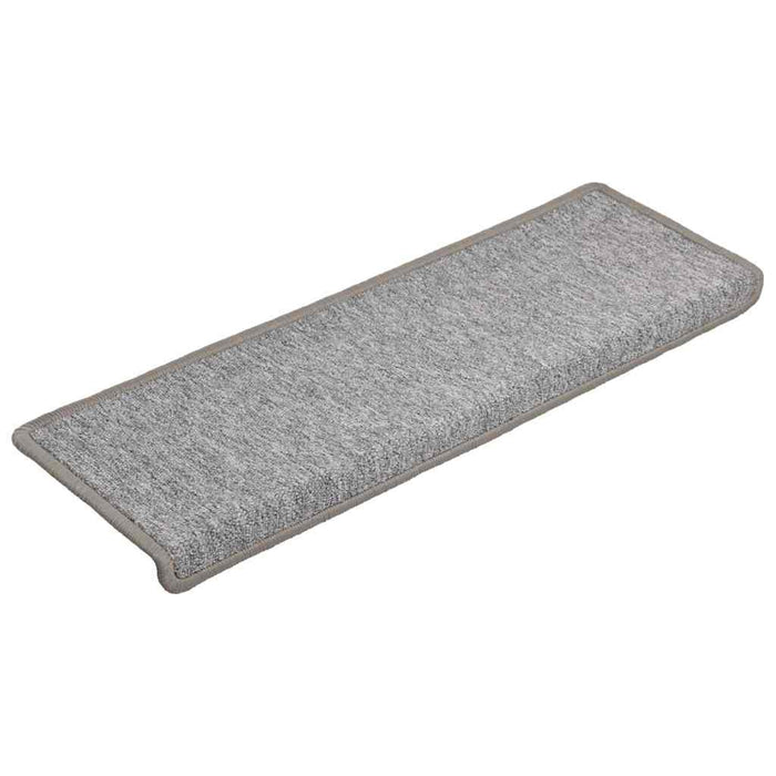 Covorașe pentru scări, 10 buc., 65x21x4 cm, gri deschis, cu margini dreptunghiulare WALTI