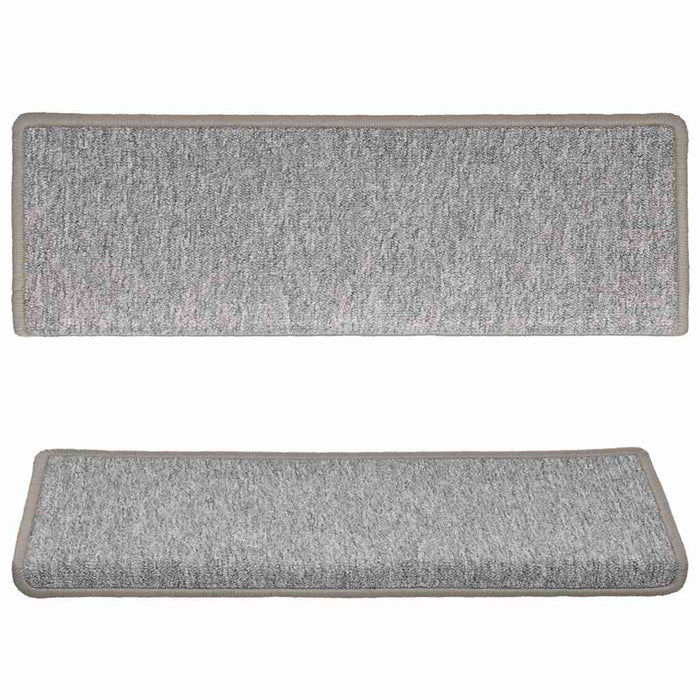 Covorașe pentru scări, 10 buc., 65x21x4 cm, gri deschis, cu margini dreptunghiulare WALTI