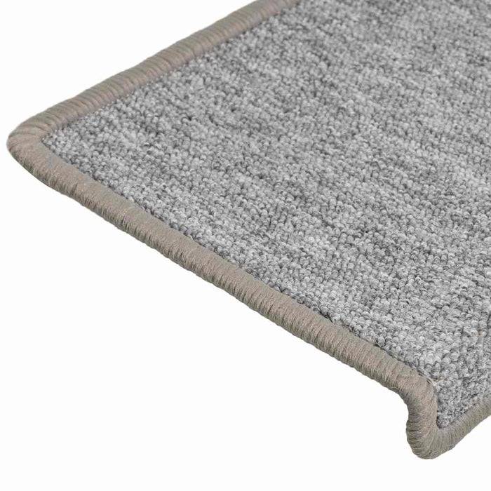 Covorașe pentru scări, 10 buc., 65x21x4 cm, gri deschis, cu margini dreptunghiulare WALTI