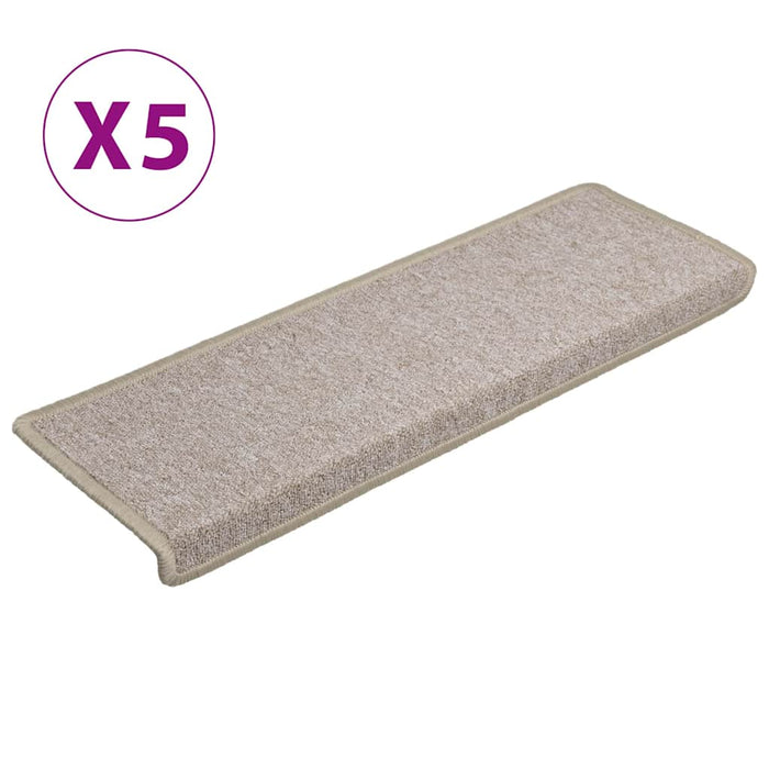 Covorașe pentru scări, 5 buc., 65x21x4 cm, margini dreptunghiulare, gri taupe WALTI
