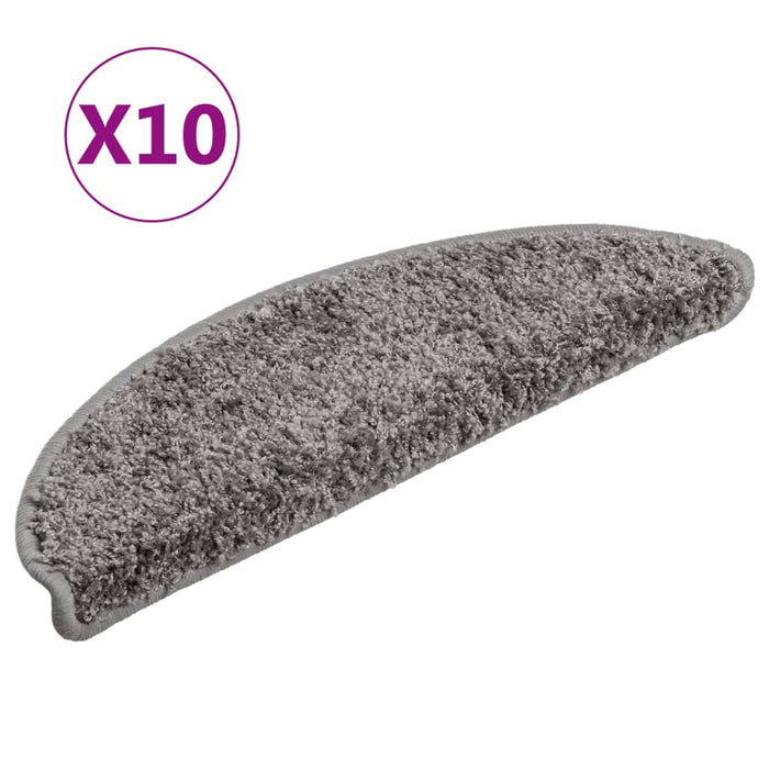 Covorașe pentru scări, 10 buc., 56x17x3 cm, gri, semirotunde - WALTI WALTI