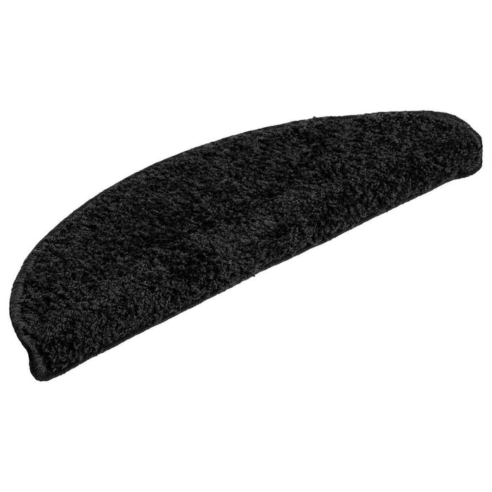 Covorașe pentru scări, 5 buc., 56x17x3 cm, negre, semirotunde WALTI