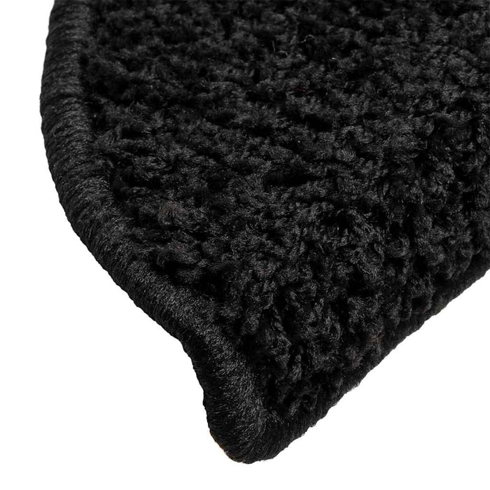 Covorașe pentru scări, 5 buc., 56x17x3 cm, negre, semirotunde WALTI