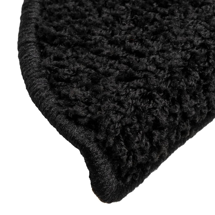 Covorașe pentru scări, 10 buc., 56x17x3 cm, negre, semirotunde - WALTI WALTI