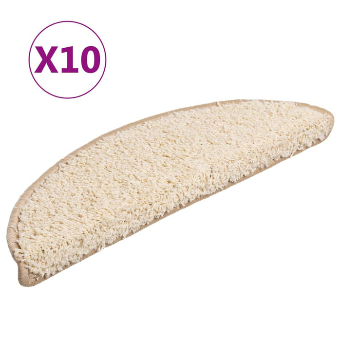 Covorașe pentru scări, 10 buc., 56x17x3 cm, crem, semirotunde - WALTI WALTI