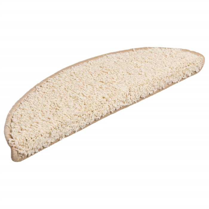 Covorașe pentru scări, 10 buc., 56x17x3 cm, crem, semirotunde - WALTI WALTI