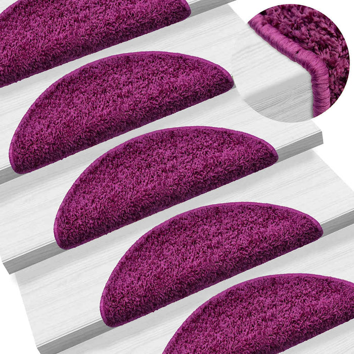 Covorașe scări, 10 buc., 56x17x3 cm, violet, semirotunde - WALTI WALTI