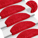 Covorașe pentru scări, 10 buc., 65x21x4 cm, roșii, semirotunde, mari - WALTI WALTI