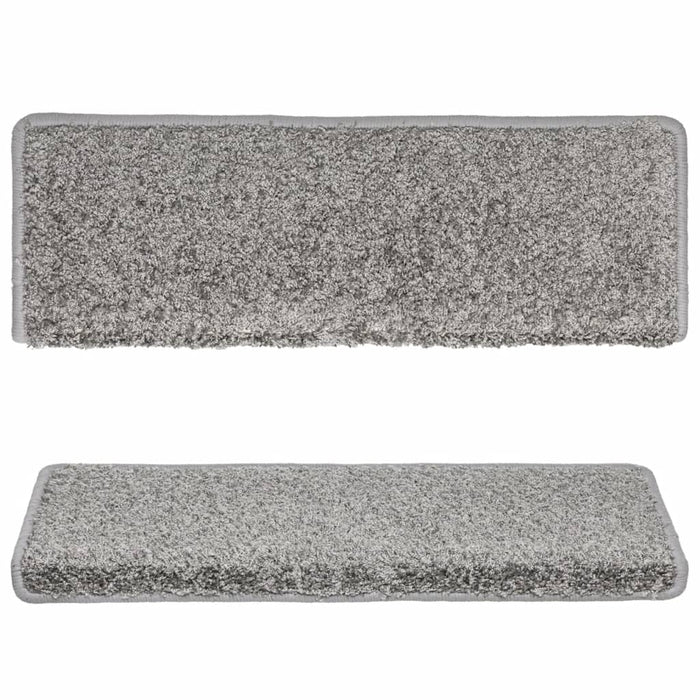 Covorașe pentru scări, 10 buc., 65x21x4 cm, gri, cu margini dreptunghiulare WALTI