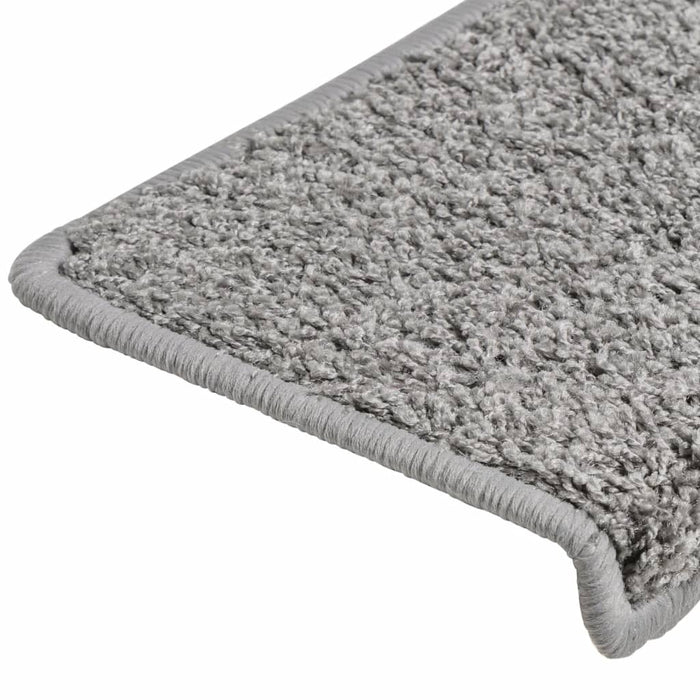 Covorașe pentru scări, 10 buc., 65x21x4 cm, gri, cu margini dreptunghiulare WALTI