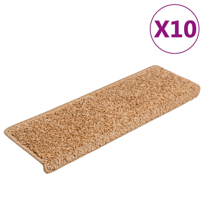 Covorașe pentru scări, 10 buc., 65x21x4 cm, bej, cu margini dreptunghiulare - WALTI WALTI
