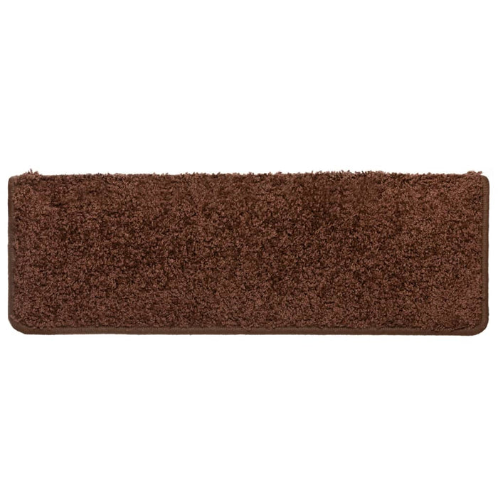 Covorașe pentru scări, 10 buc., 65x21x4 cm, maro, cu margini dreptunghiulare - WALTI WALTI