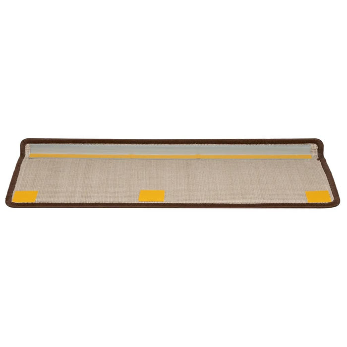 Covorașe pentru scări, 10 buc., 65x21x4 cm, maro, cu margini dreptunghiulare - WALTI WALTI