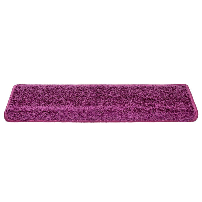 Covorașe pentru scări, 10 buc., 65x21x4 cm, violet, cu margini dreptunghiulare WALTI